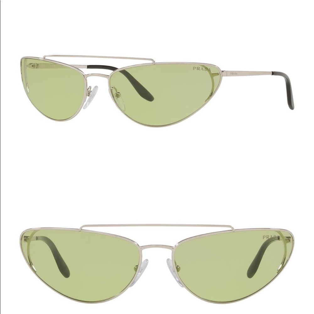 Prada 66mm cat eye sunglasses NWT Light Green - Picture 4 of 6